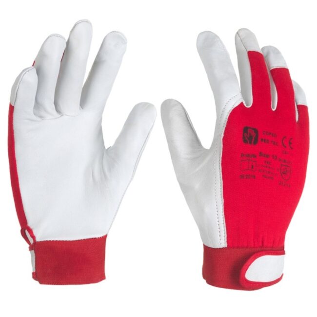 Rękawice robocze wzmocnione skórą COPER TEC RED nr 11 (IM6597) - zdjecie numer 1