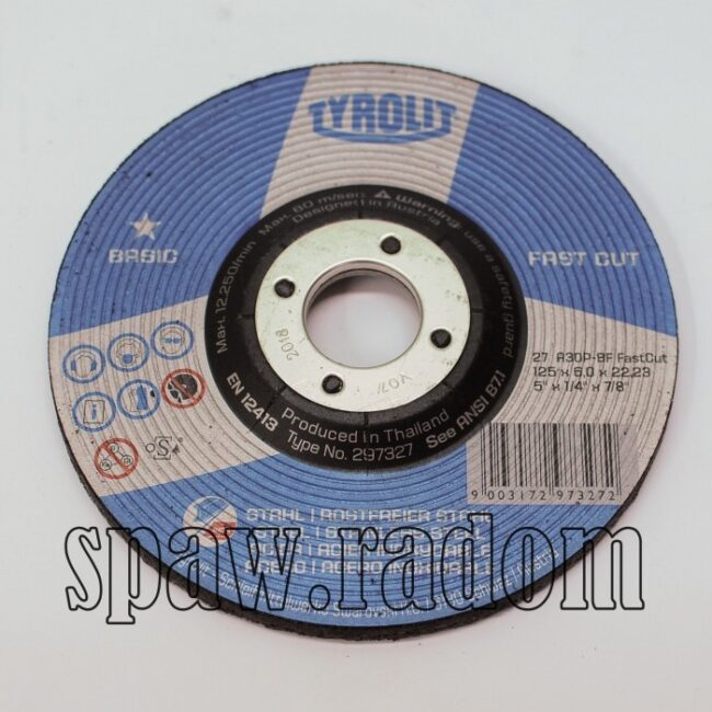 Tarcza do szlifowania 125x6,0 metal/inox TYROLIT (T0006) - zdjecie numer 1