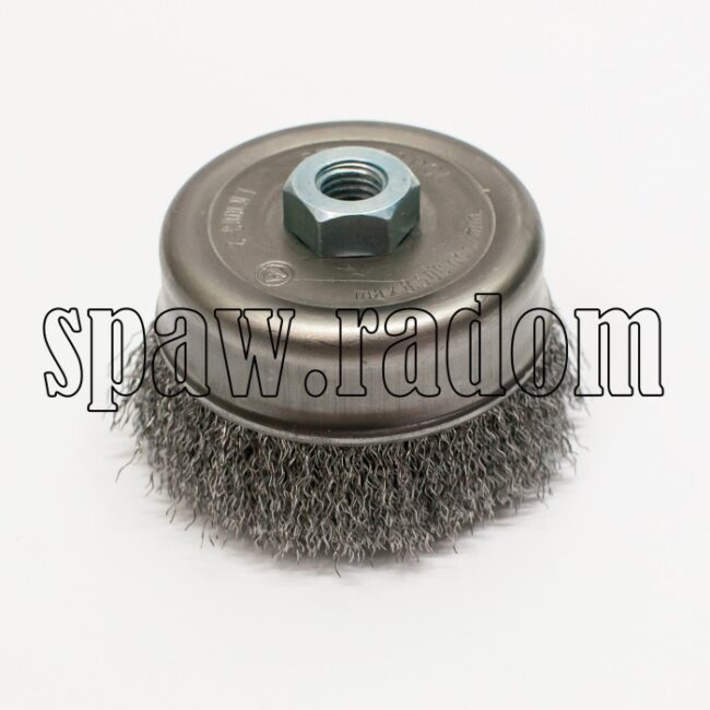 Szczotka doczołowa stalowa fi 80 na gwint M14 (S0008) - zdjecie numer 1