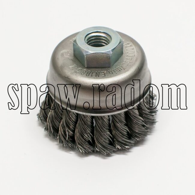 Szczotka doczołowa stalowa fi 75 na gwint M14 (S0027) - zdjecie numer 1