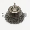 Szczotka doczołowa stalowa fi 80 na trzpieniu fi 6 (S0025) - zdjecie numer 1