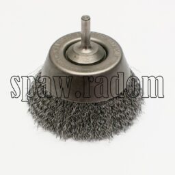 Szczotka doczołowa stalowa fi 80 na trzpieniu fi 6 (S0025) - zdjecie numer 1