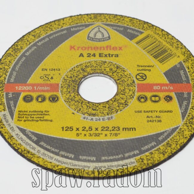 Tarcza do cięcia metalu A24 Extra 125x2,5x22 KLINGSPOR (K0012) - zdjecie numer 1