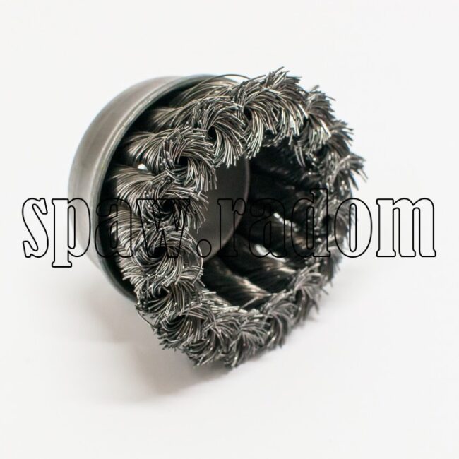 Szczotka doczołowa stalowa fi 75 na gwint M14 (S0027) - zdjecie numer 2