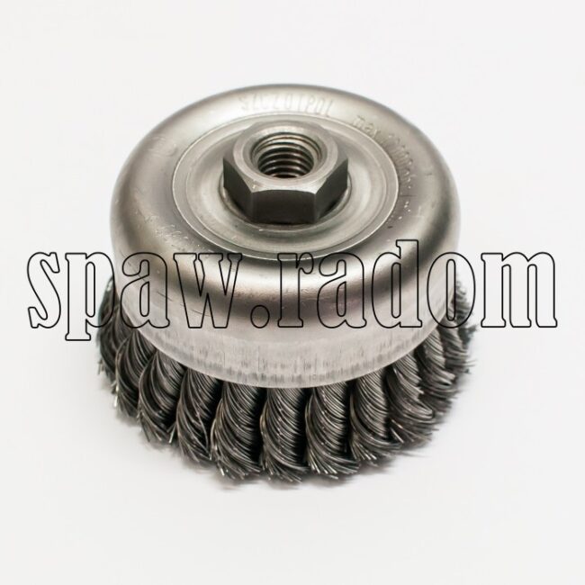 Szczotka doczołowa stalowa fi 80 na gwint M14 (S0036) - zdjecie numer 1