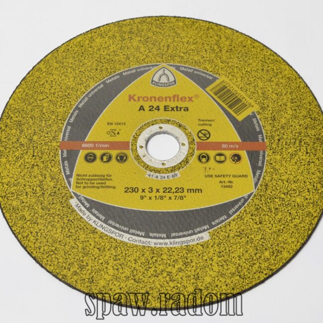 Tarcza do cięcia metalu A24 Extra 230x3,0x22 KLINGSPOR (K0013) - zdjecie numer 1