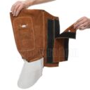 15cm skórzane przedłużenie z dwoiny bydlęcej dla nagolennika spawalniczego (W0099) - Lava Brown (W0100) - zdjecie numer 2