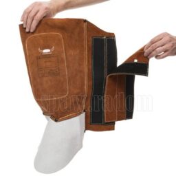 15cm skórzane przedłużenie z dwoiny bydlęcej dla nagolennika spawalniczego (W0099) - Lava Brown (W0100) - zdjecie numer 2