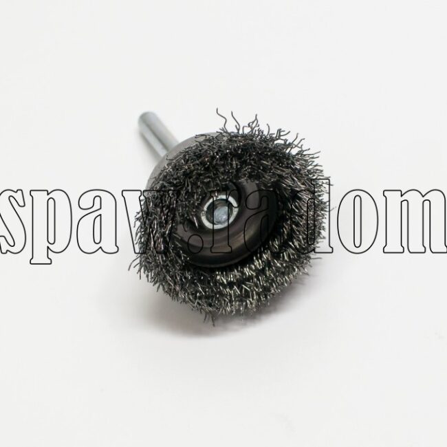 Szczotka doczołowa stalowa fi 40 na trzpieniu fi 6 (S0023) - zdjecie numer 2