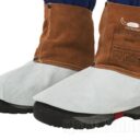 Skórzany nastopnik spawalniczy z dwoiny bydlęcej (para) - Lava Brown 15cm dł. (W0098) - zdjecie numer 1