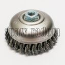 Szczotka doczołowa stalowa fi 100 na gwint M14 (S0031) - zdjecie numer 1