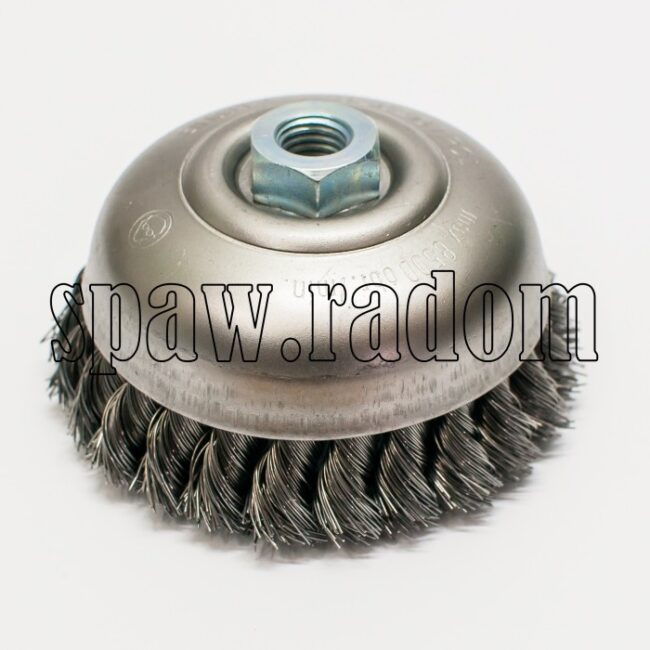 Szczotka doczołowa stalowa fi 100 na gwint M14 (S0031) - zdjecie numer 1