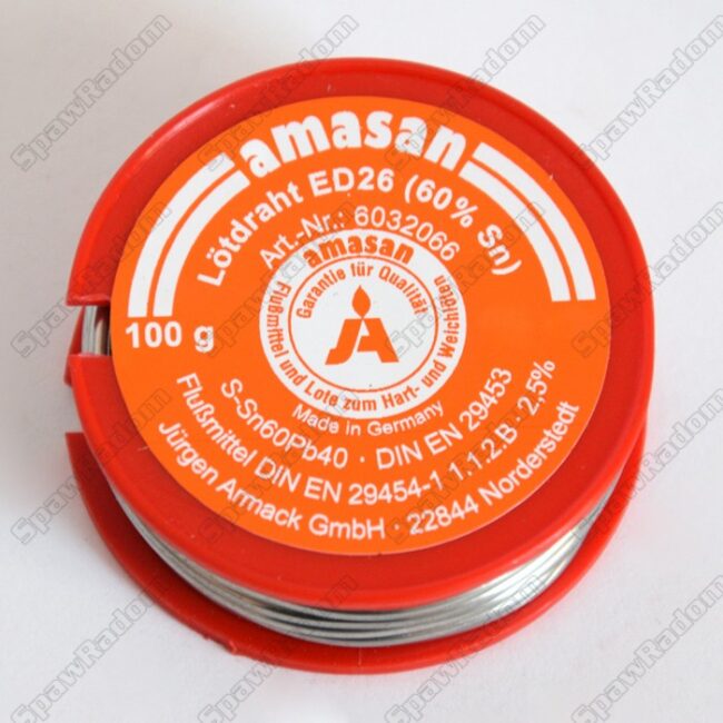 Cyna z topnikiem do lutowania ED26 (drut) fi 1,0/100g (AM4887) - zdjecie numer 1