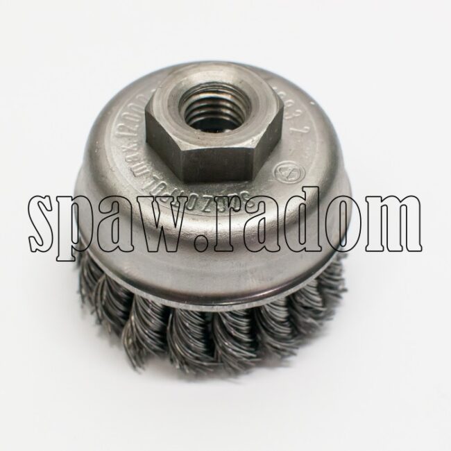 Szczotka doczołowa stalowa fi 60 na gwint M14 (S0003) - zdjecie numer 1