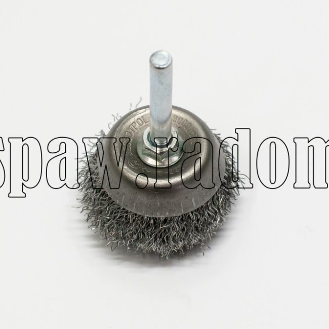 Szczotka doczołowa stalowa fi 40 na trzpieniu fi 6 (S0023) - zdjecie numer 1