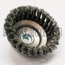 Szczotka doczołowa stalowa fi 100 na gwint M14 (S0031) - zdjecie numer 2