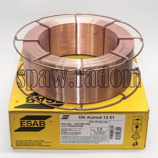 Drut do spawania SG2 OK AUTROD 12.51 1,0/18kg ESAB (ESAB0141) - zdjecie numer 1