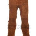 Spodnie spawalnicze skórzane z otwartym tyłem Lava Brown (W0529) - zdjecie numer 1