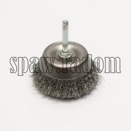 Szczotka doczołowa stalowa fi 60 na trzpieniu fi 6 (S0024) - zdjecie numer 1