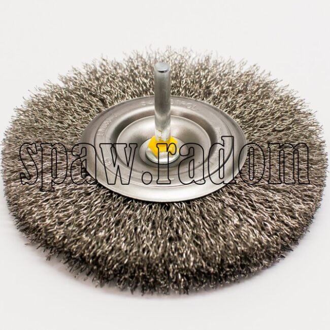 Szczotka tarczowa nierdzewna fi 120 na trzpieniu fi 6 (S0196) - zdjecie numer 1
