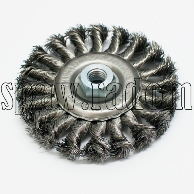 Szczotka tarczowa stalowa fi 120 z gwintem M14 (S0019) - zdjecie numer 1