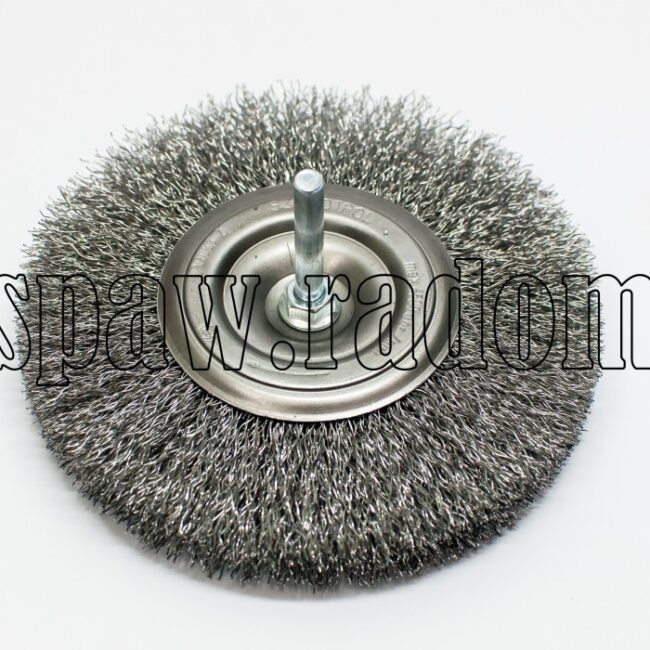 Szczotka tarczowa stalowa fi 120 na trzpieniu fi 6 (S0017) - zdjecie numer 1
