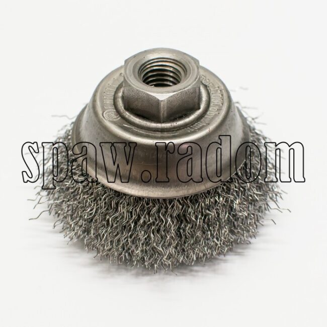 Szczotka doczołowa stalowa fi 70 na gwint M14 (S0007) - zdjecie numer 1