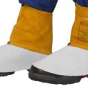 Skórzany nastopnik spawalniczy z dwoiny bydlęcej (para) - Golden Brown 15cm dł. (W5249) - zdjecie numer 1