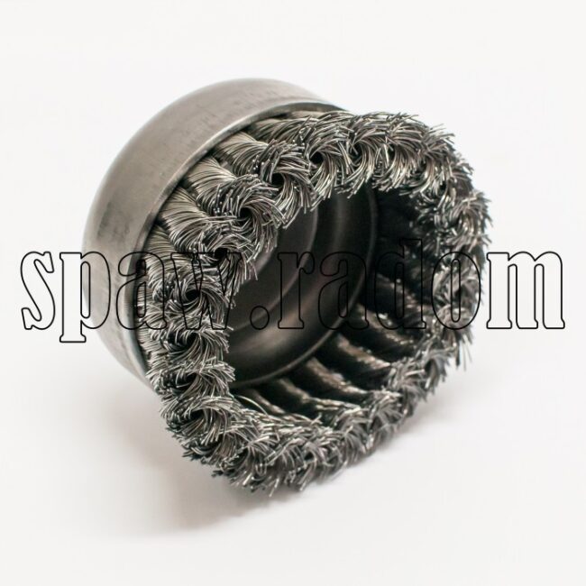 Szczotka doczołowa stalowa fi 80 na gwint M14 (S0036) - zdjecie numer 2