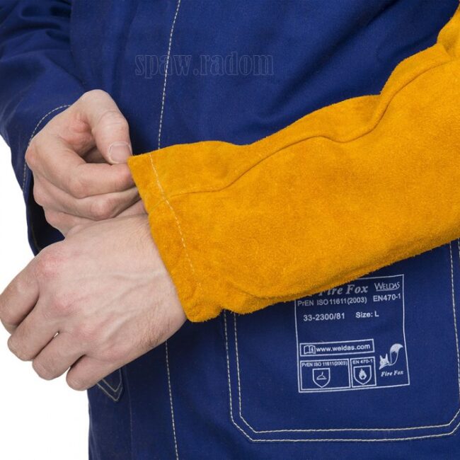 Skórzane rękawy spawalnicze z dwoiny bydlęcej (para) GOLDEN BROWN (W0097) - zdjecie numer 2