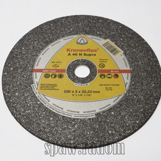 Tarcza do cięcia aluminium A46N Supra 230x3,0x22 KLINGSPOR (K0003) - zdjecie numer 1