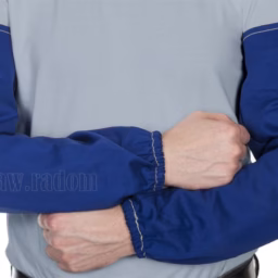 Niebieskie, trudnopalne, bawełniane rękawy spawalnicze Fire Fox 52cm (W0050) - zdjecie numer 1