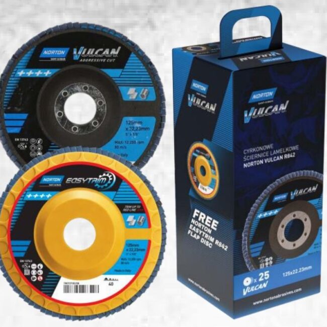 Ściernica lamelkowa cyrkon 125x22 gr 40 (Zestaw 26 szt.) Vulcan NORTON (N8744) - zdjecie numer 1