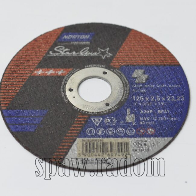 Tarcza do cięcia metalu Starline 125x2.5x22.23 NORTON (N0026) - zdjecie numer 1