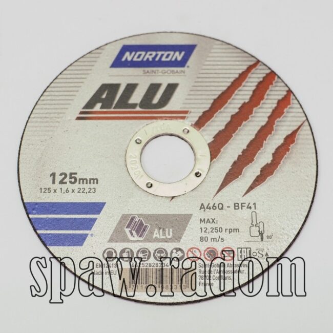 Tarcza do cięcia aluminium 125x1.6x22.23 NORTON (N1244) - zdjecie numer 1