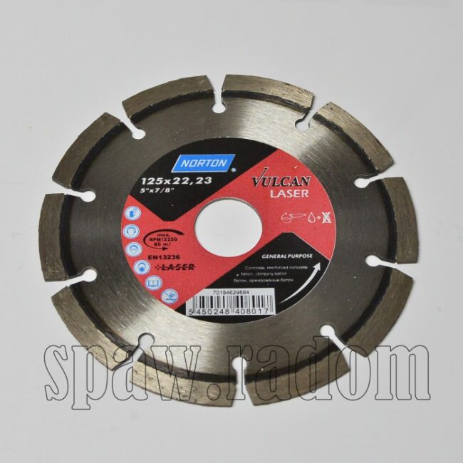 Tarcza diamentowa do betonu Vulcan Laser 125 x 22,23 NORTON (N0102) - zdjecie numer 1