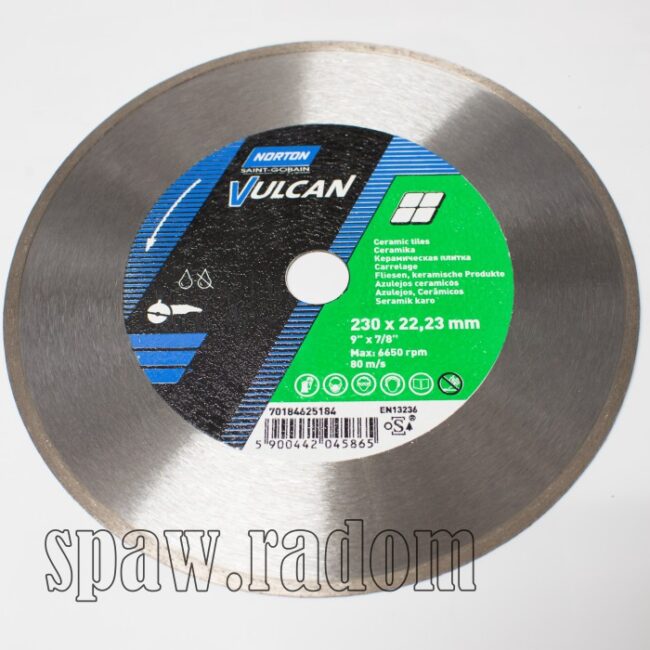 Tarcza diamentowa do betonu Vulcan Ceram 230 x 22,23 NORTON (N0112) - zdjecie numer 1