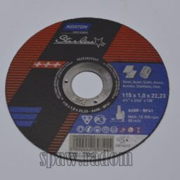 Tarcza do cięcia metal/inox Starline 115 x 1.0 x 22.23 NORTON (N0045) - zdjecie numer 1