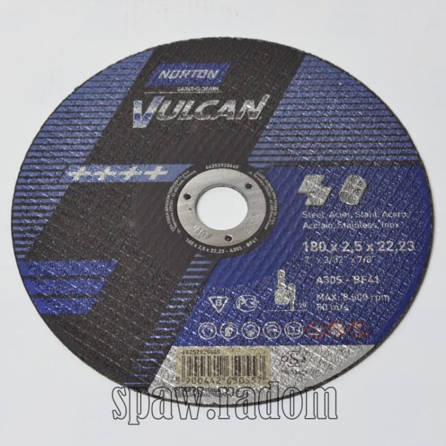 Tarcza do cięcia metal/inox Vulcan 180x2.5x22.23 NORTON (N0053) - zdjecie numer 1