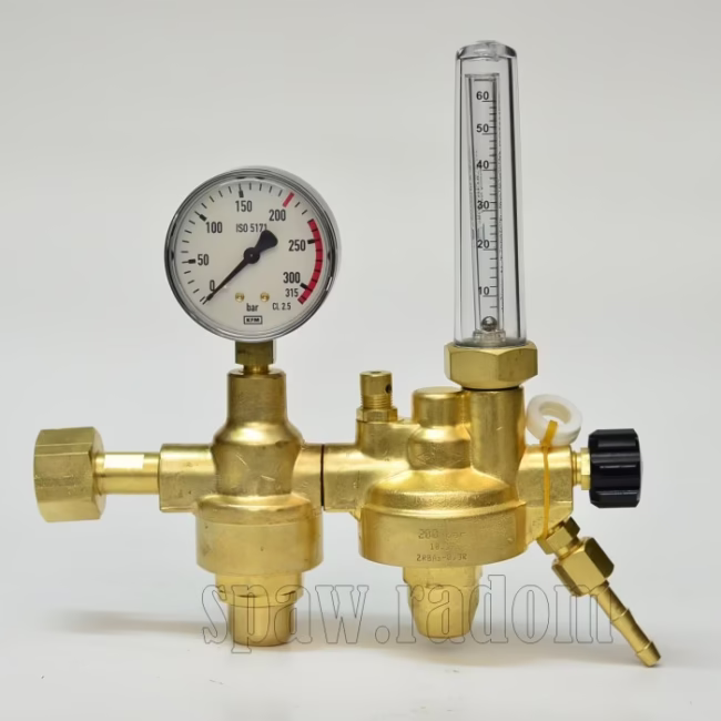 Reduktor dwustopniowy z rotametrem do azotu 2RBAz-0,3R PERUN (PER1237) - zdjecie numer 1